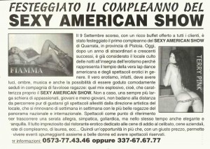 American Show Lap Dance Toscana Compleanno Quarrata 